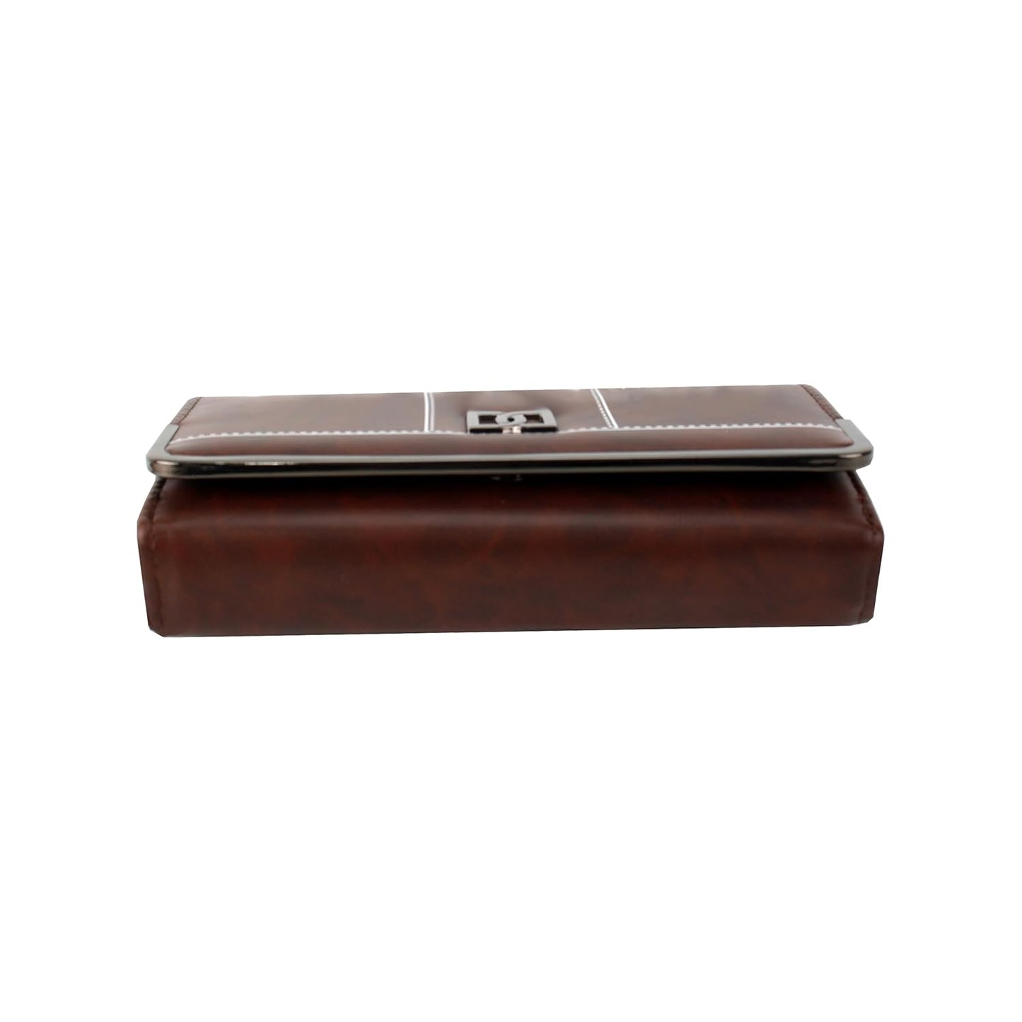 MORKMEILI Premium Leather Wallet with Metal Clasp, Bifold, Classic Design-BROWN