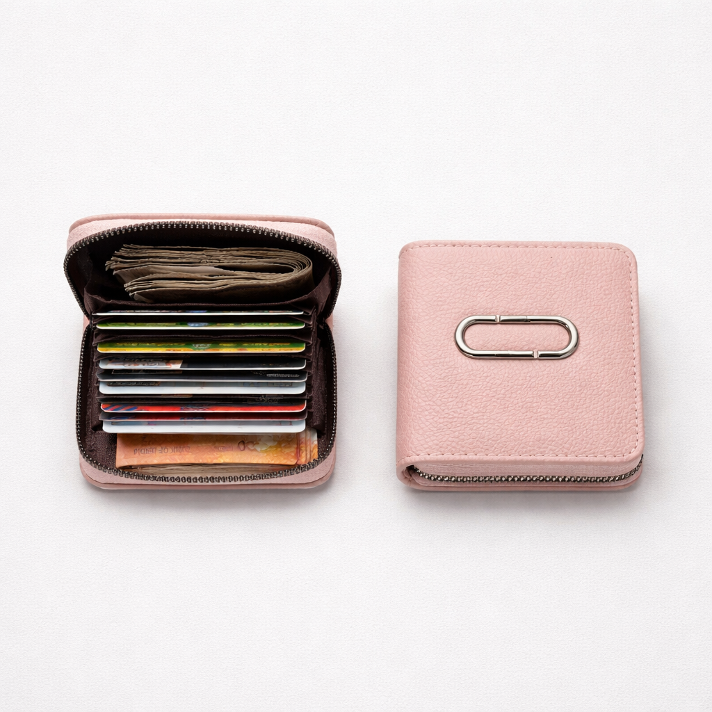 PU Leather Credit Debit Card Holder Wallet Money Zipper Coin Purse for Women