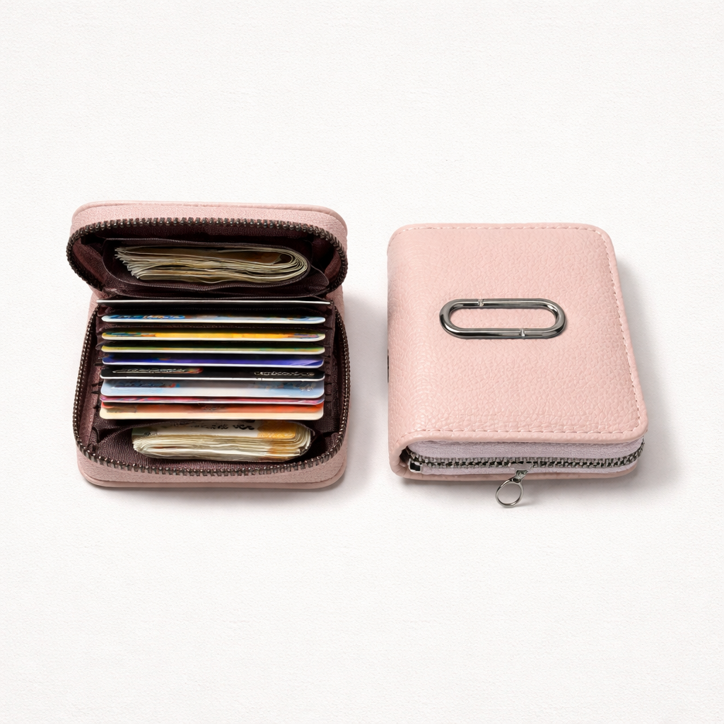 PU Leather Credit Debit Card Holder Wallet Money Zipper Coin Purse for Women
