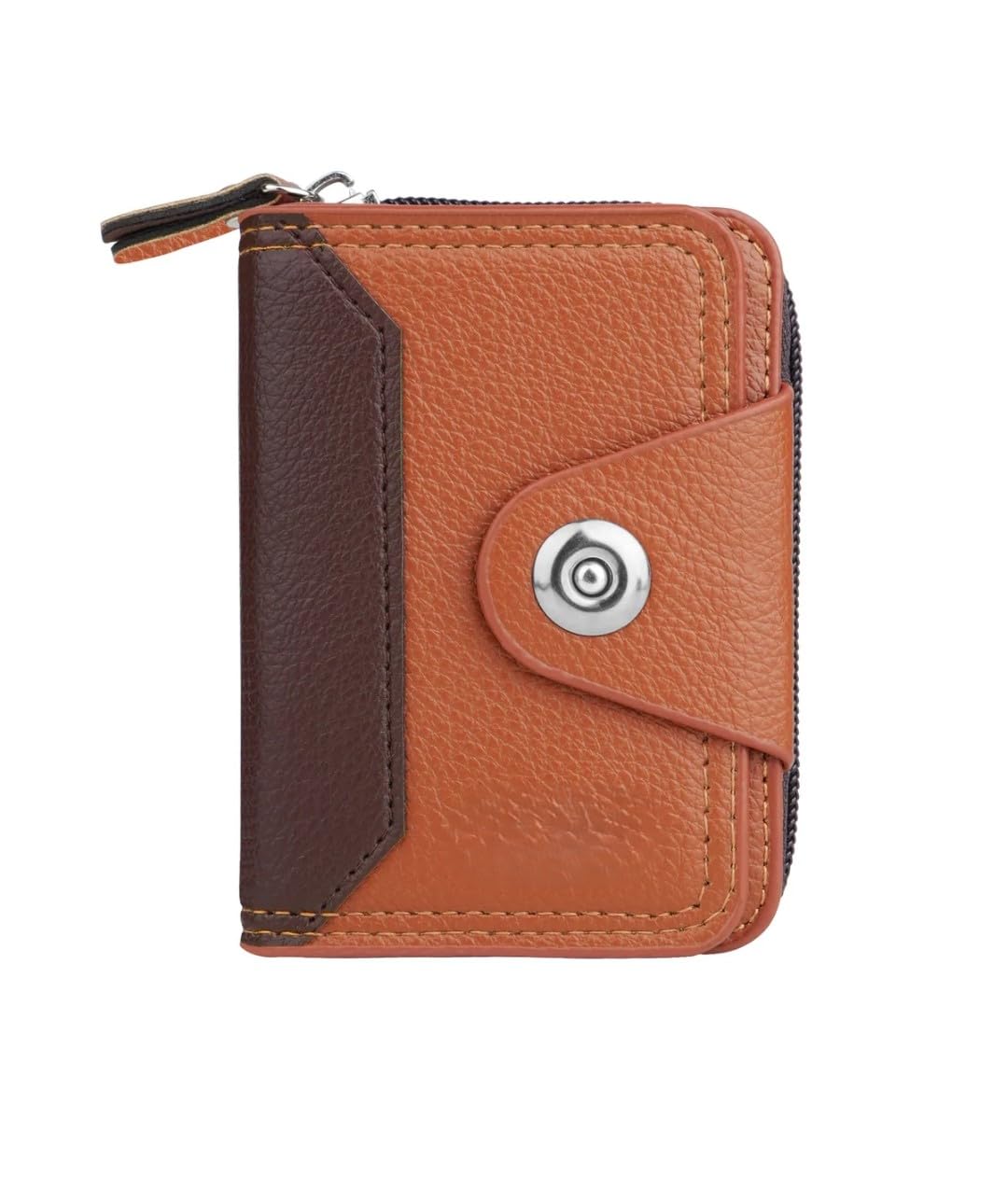Credit Card Holder Wallet, Zip Around Multi-Slot Design-Black