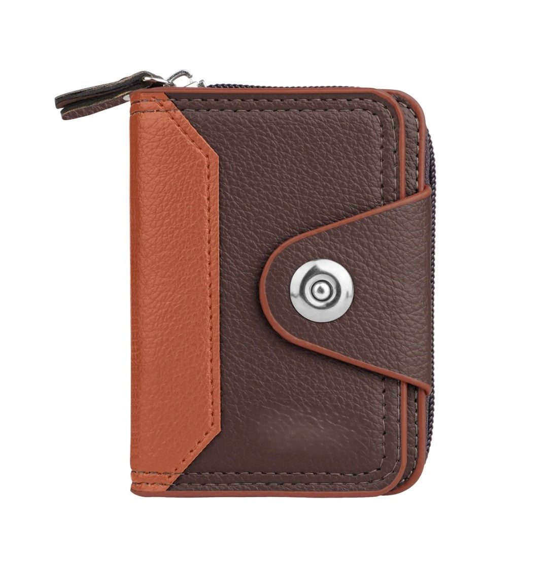 Credit Card Holder Wallet, Zip Around Multi-Slot Design-Black